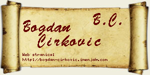 Bogdan Ćirković vizit kartica